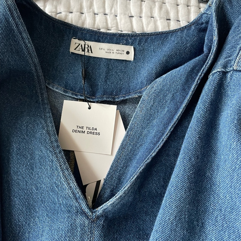 Zara long denim tilda dress size L